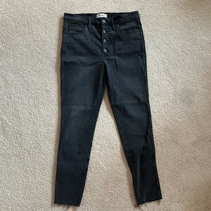 Madewell Skinny High-Rise Black Cotton Jeans Waist 30 NWT